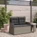 Sillón reclinable de jardín con cojines ratán sintético gris