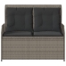 Sillón reclinable de jardín con cojines ratán sintético gris