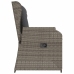 Sillón reclinable de jardín con cojines ratán sintético gris