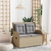 Sillón reclinable de jardín con cojines ratán sintético beige