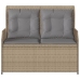 Sillón reclinable de jardín con cojines ratán sintético beige