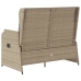 Sillón reclinable de jardín con cojines ratán sintético beige