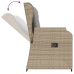Sillón reclinable de jardín con cojines ratán sintético beige