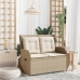 Sillón reclinable de jardín con cojines ratán sintético beige