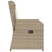 Sillón reclinable de jardín con cojines ratán sintético beige