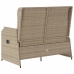Sillón reclinable de jardín con cojines ratán sintético beige