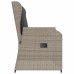 Sillón reclinable de jardín con cojines ratán sintético gris