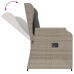 Sillón reclinable de jardín con cojines ratán sintético gris