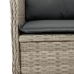 Sillón reclinable de jardín con cojines ratán sintético gris