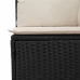 Sillón reclinable de jardín con cojines ratán sintético negro