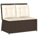 Sillón reclinable de jardín con cojines ratán sintético marrón