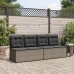 Sillón reclinable de jardín con cojines ratán sintético gris