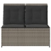Sillón reclinable de jardín con cojines ratán sintético gris