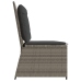Sillón reclinable de jardín con cojines ratán sintético gris