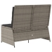 Sillón reclinable de jardín con cojines ratán sintético gris