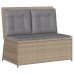 Sillón reclinable de jardín con cojines ratán sintético beige