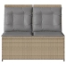 Sillón reclinable de jardín con cojines ratán sintético beige