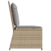 Sillón reclinable de jardín con cojines ratán sintético beige