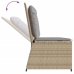 Sillón reclinable de jardín con cojines ratán sintético beige