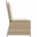 Sillón reclinable de jardín con cojines ratán sintético beige