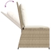 Sillón reclinable de jardín con cojines ratán sintético beige