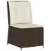 Sillón reclinable de jardín con cojines ratán sintético marrón
