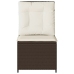Sillón reclinable de jardín con cojines ratán sintético marrón