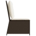 Sillón reclinable de jardín con cojines ratán sintético marrón