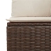 Sillón reclinable de jardín con cojines ratán sintético marrón