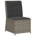 Sillón reclinable de jardín con cojines ratán sintético gris