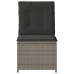 Sillón reclinable de jardín con cojines ratán sintético gris