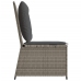 Sillón reclinable de jardín con cojines ratán sintético gris