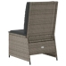Sillón reclinable de jardín con cojines ratán sintético gris