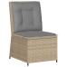 Sillón reclinable de jardín con cojines ratán sintético beige