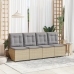 Sillón reclinable de jardín con cojines ratán sintético beige