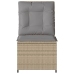 Sillón reclinable de jardín con cojines ratán sintético beige
