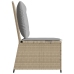 Sillón reclinable de jardín con cojines ratán sintético beige