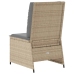 Sillón reclinable de jardín con cojines ratán sintético beige