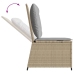 Sillón reclinable de jardín con cojines ratán sintético beige