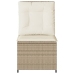 Sillón reclinable de jardín con cojines ratán sintético beige