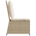 Sillón reclinable de jardín con cojines ratán sintético beige