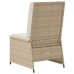 Sillón reclinable de jardín con cojines ratán sintético beige