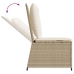 Sillón reclinable de jardín con cojines ratán sintético beige