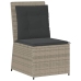 Sillón reclinable de jardín con cojines ratán sintético gris