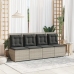 Sillón reclinable de jardín con cojines ratán sintético gris
