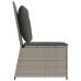 Sillón reclinable de jardín con cojines ratán sintético gris