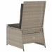 Sillón reclinable de jardín con cojines ratán sintético gris