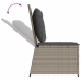 Sillón reclinable de jardín con cojines ratán sintético gris