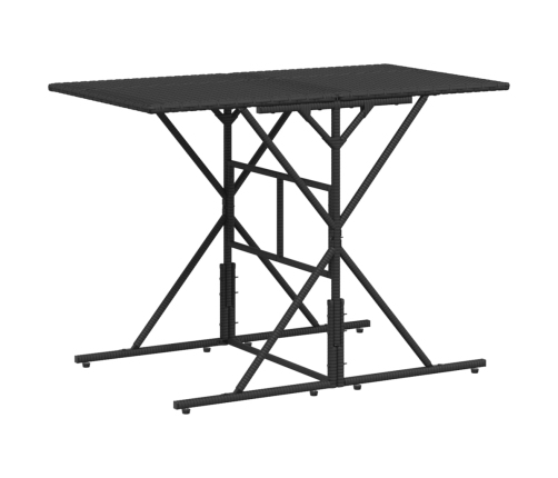 Set de comedor de jardín 7 pzas y cojines ratán sintético negro