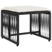 Set de comedor de jardín 7 pzas y cojines ratán sintético negro